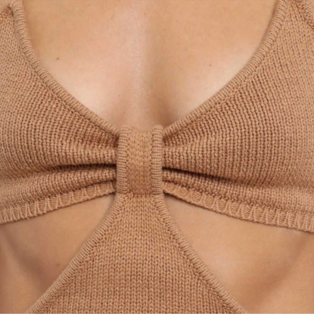 NEW Petal & Pup Knit Hailey Dress w/Open back in Tan Size XS/S - Picture 6 of 7